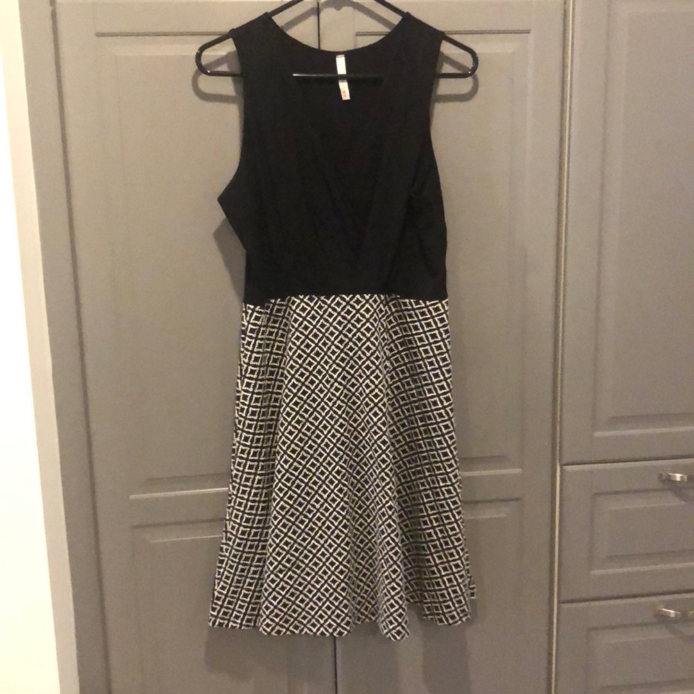 Black and geometric dress